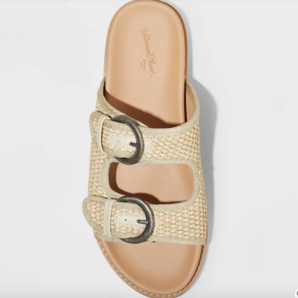 Universal Thread | Shoes | Womens Honey Raffia Footbed Sandals Universal  Thread Target Size 95 | Poshmark